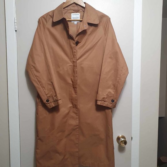 Frank and Oak Water Repellent Belted Trench Coat - XS - Tan/Brown - Picture 2 of 5